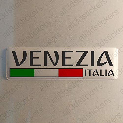 Venedig Italien Aufkleber Venedig 120x30mm Autoaufkleber Flagge 3D Fahne Italia von All3DStickers