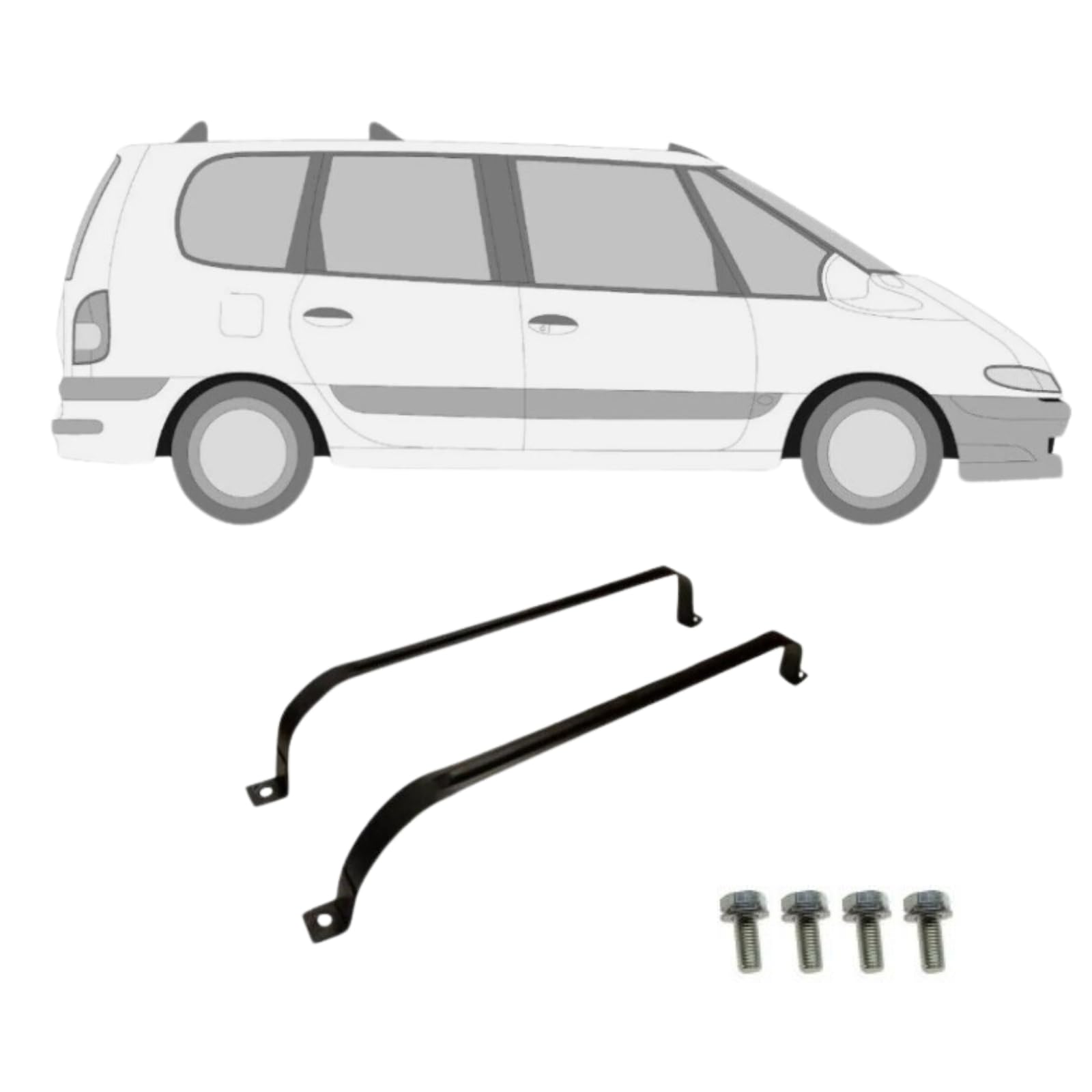 2x Tankband Tankbänder Kraftstofftankbänder für Renault Espace III 1996-2002 + Schrauben 2x Tankband Tankbänder Kraftstofftankbänder für Renault Espace III 1996-2002 + Schrauben von All4you