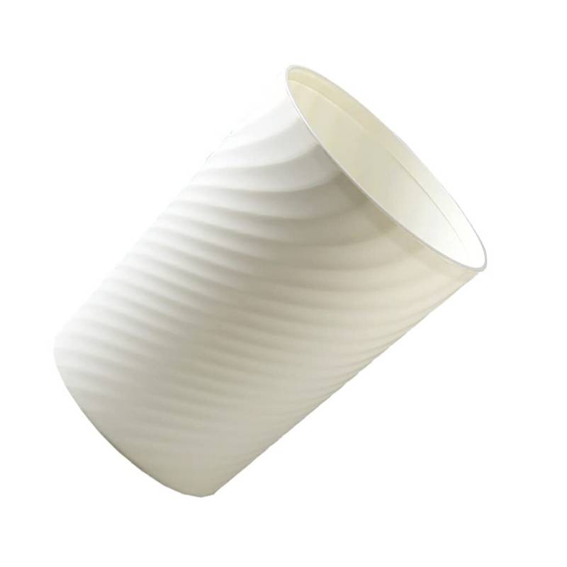 Allayu Mülleimer ohne Abdeckung, Wasserwelligkeit, Gewinde, Papierkorb, Müllbehälter, Korb, Haushalt, Schlafsaal, Kinderzimmer, Weiss, 8L von Allayu