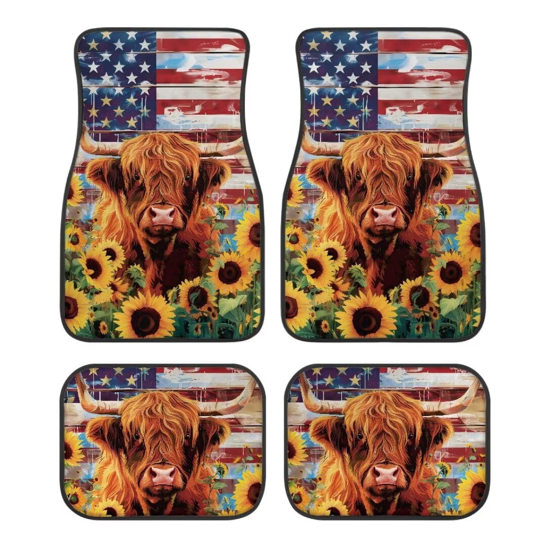 Allhaitong Highland Cow Print 4-teiliges Teppich-Fußmatten-Set, wasserdicht, universelle Passform, Auto-Fußmatten, Schutz, geeignet für alle Fahrzeuge Allhaitong Highland Cow Print 4-teiliges Teppich-Fußmatten-Set, wasserdicht, universelle Passform, Auto-Fußmatten, Schutz, geeignet für alle Fahrzeuge von Allhaitong