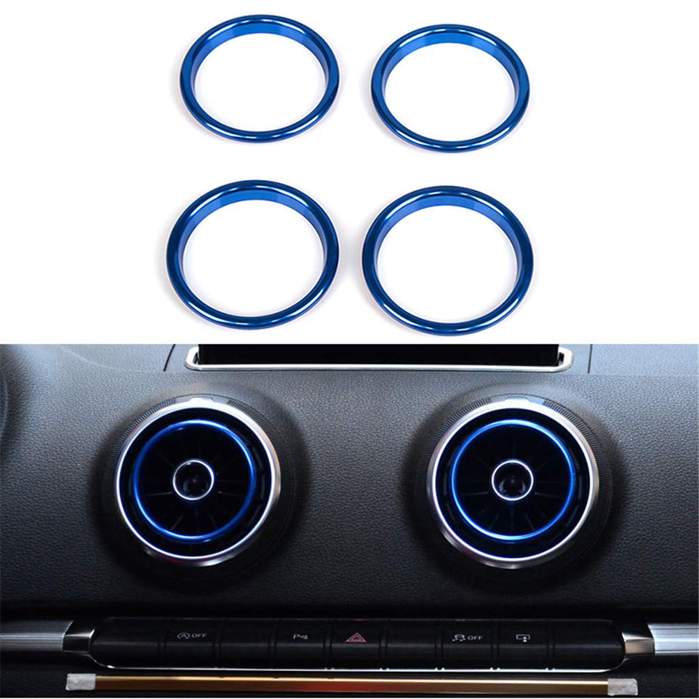 Aluminiumlegierung Klimaanlage Air Vent Outlet Ring Cover Trim Dekoration Aufkleber für AUDI A3 S3 2013~2020 / Q2 2017~2020 (Blue) von Alloy