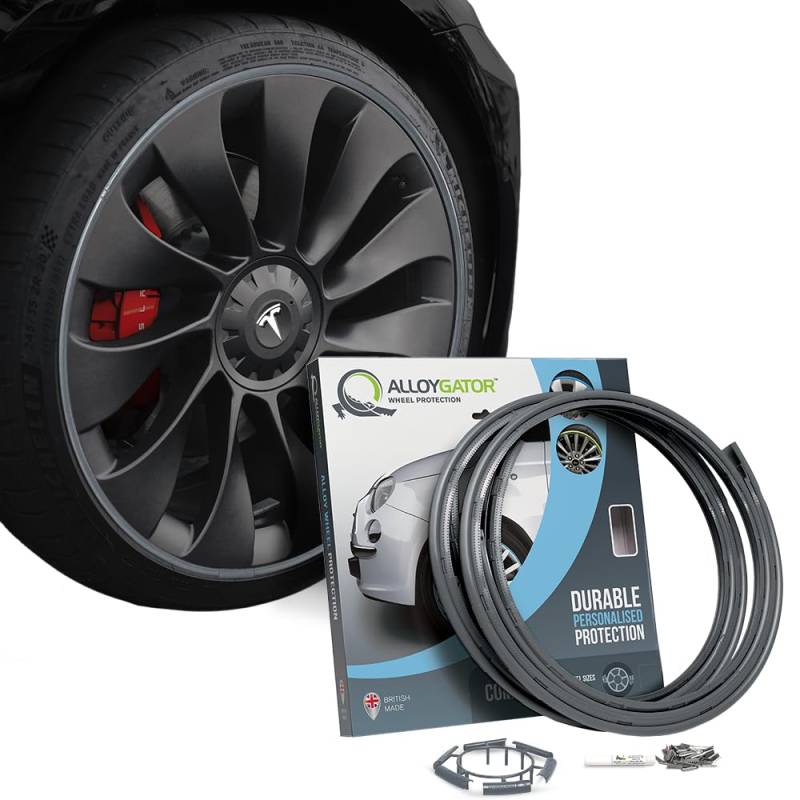AlloyGator Grau Felgenschützer für Bis Zu 15"-Räder | Passend für Alle Autos | Tesla-Kompatibel | Robuste Felgenschützer | Felgenschutz | 15 Farben Erhältlich von AlloyGator