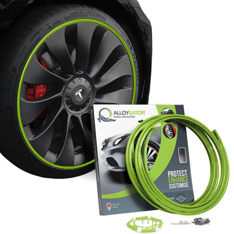 AlloyGator Grün Felgenschützer für Bis Zu 19"-Räder | Passend für Alle Autos | Tesla-Kompatibel | Robuste Felgenschützer | Felgenschutz | 15 Farben Erhältlich von AlloyGator