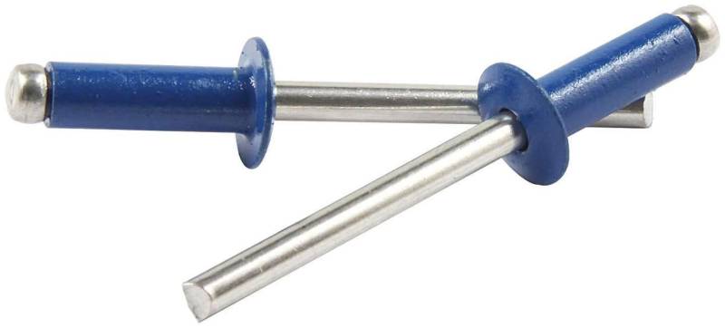 Allstar ALL18135 Blau 0,6 cm bis 0,9 cm Griffbereich Kleiner Kopf Niete mit Aluminiumdorn (250 Stück) von Allstar Performance