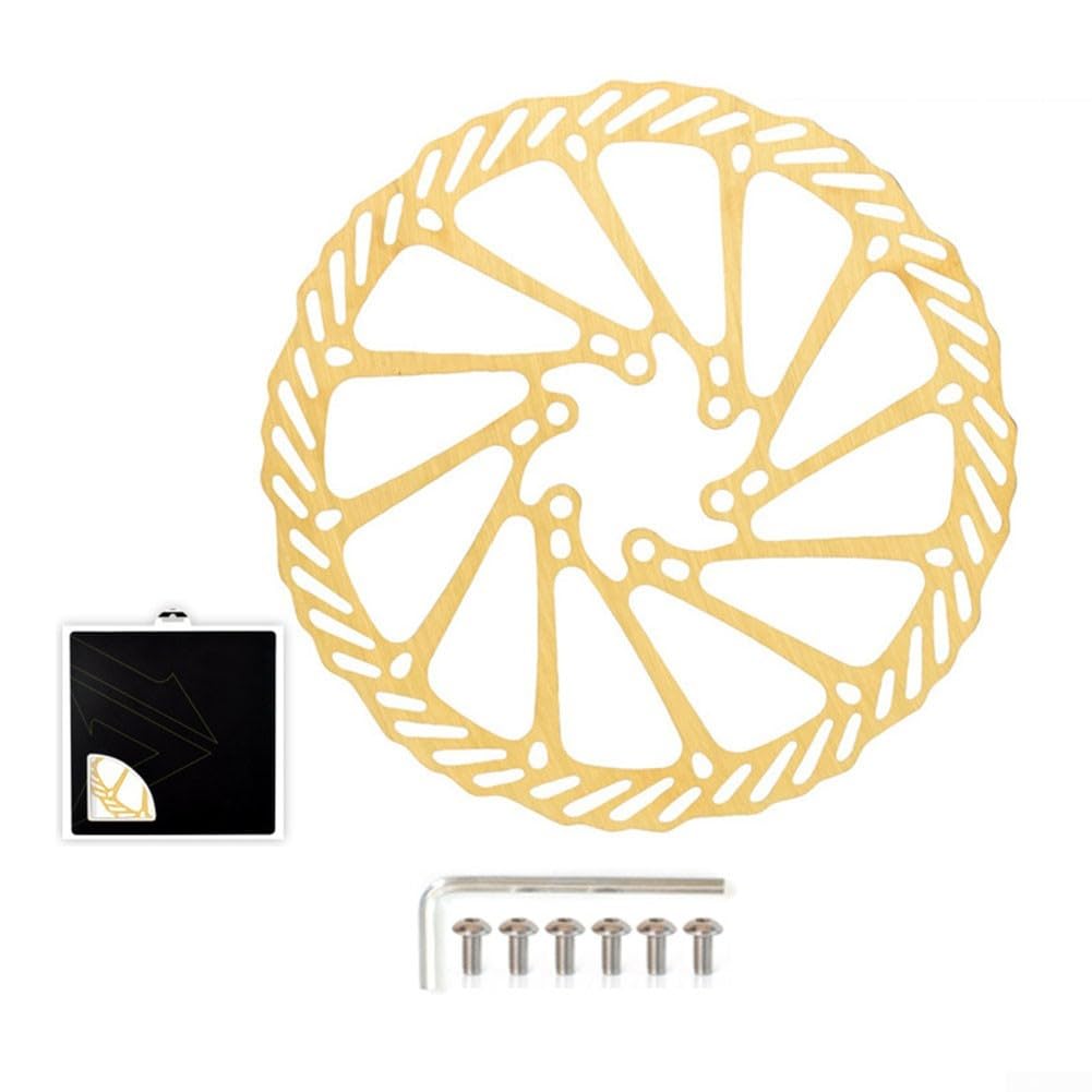 160 mm/180 mm Edelstahl-Bremsscheiben für Mountainbikes und Rennräder, verbesserte Wärmeableitung (HS1 180 mm Gold) von Allthingstore