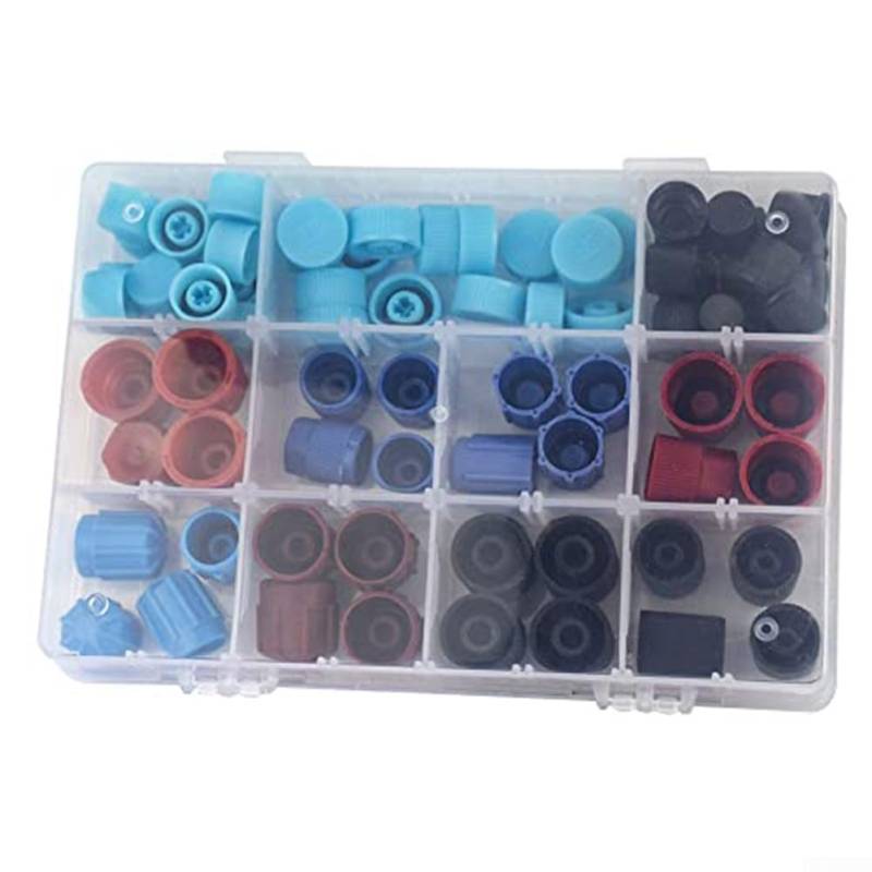 77-teiliges AC-Service-Port-Staubkappen-Set für R134a R12, effektive Leckvermeidung von Allthingstore