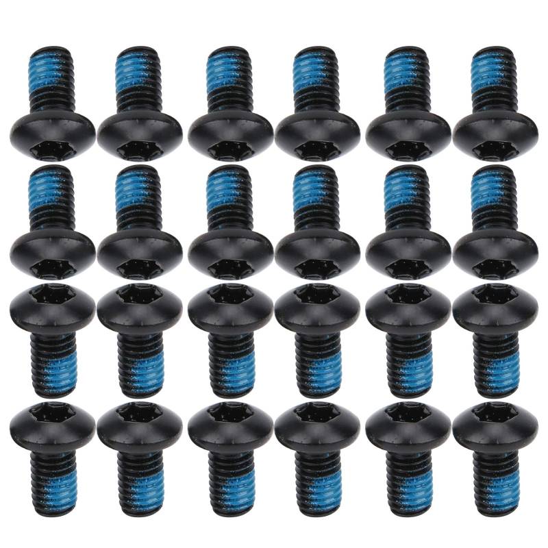 24-teilige Fahrrad Scheibenbrems Schrauben T25 Bunte Fahrrad Scheibenbremse Schrauben M5 x 10 mm / 0,4 Zoll Disc Rotor Bolt Set(schwarz) von Alomejor