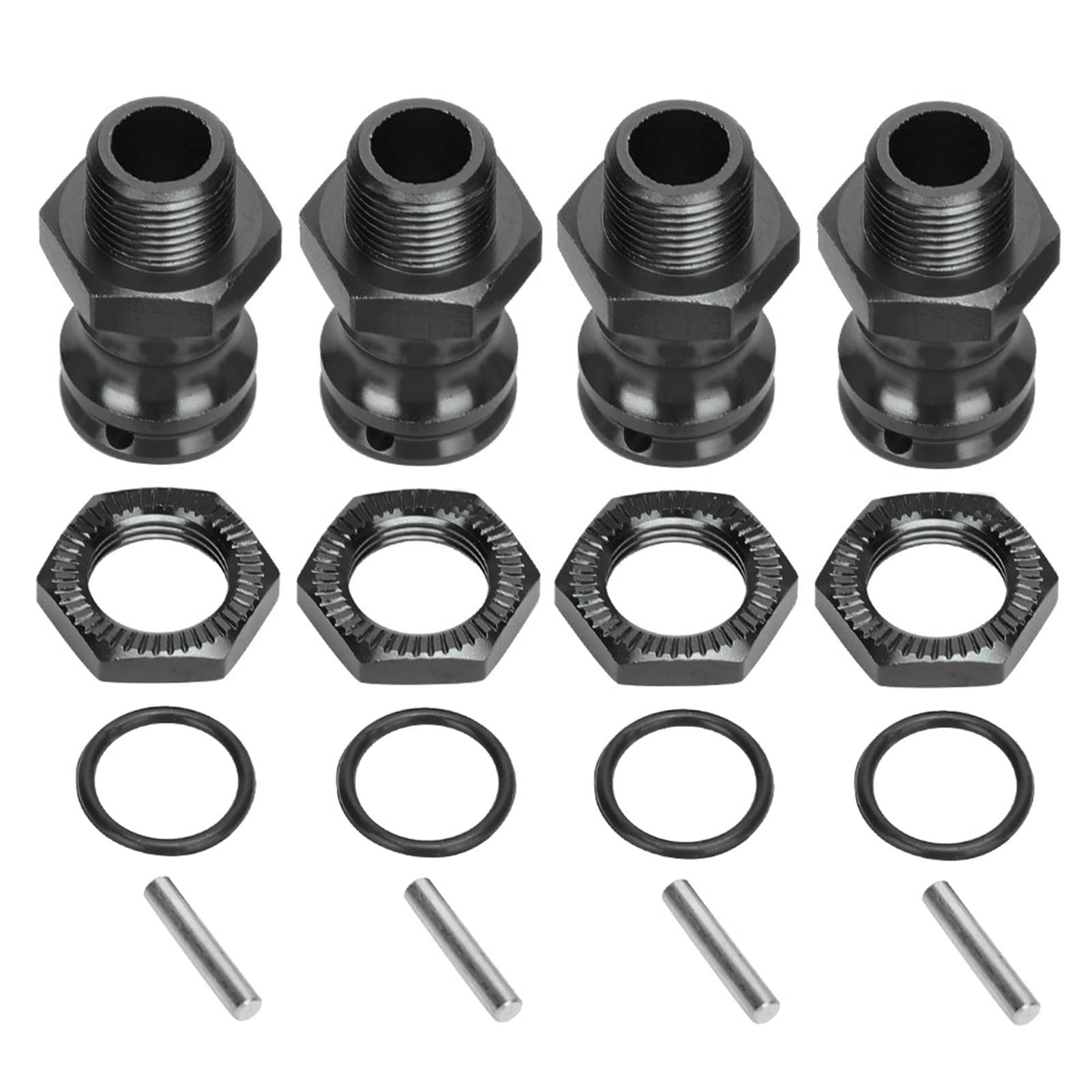Alomejor 4 Stück Radnabenverlängerung RC 17 mm Sechskant 23 mm Radverlängerungsadapter Sechskantschrauber für 1/8 RC Automodell RC LKW von Alomejor