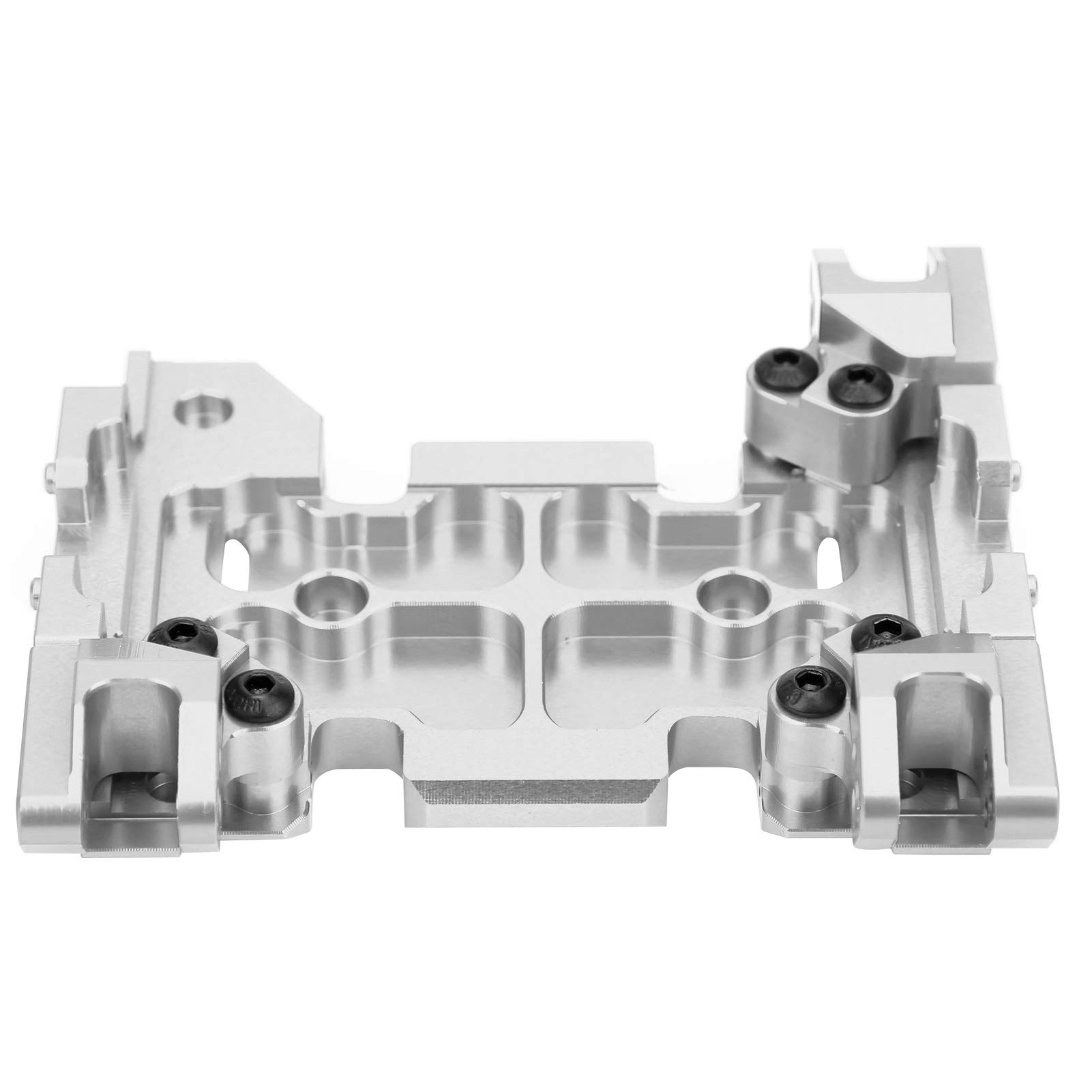 Alomejor Dauerhafte Mitte -Skid -Getriebeplatte mit Exquisitem Prozess für Axiale SCX10 III AXI03007 RC Autos, Verbesserung der Leistung und Simulationseffekte (Silver) von Alomejor