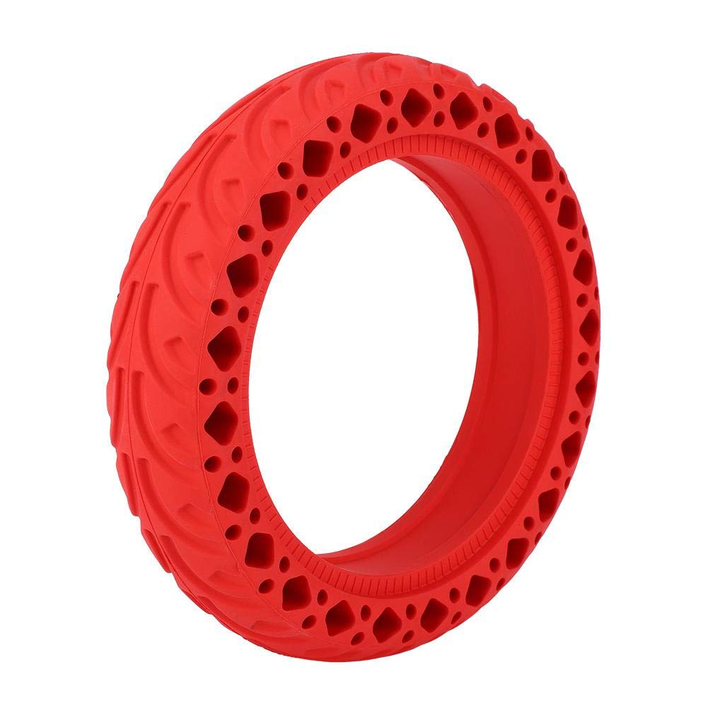 Elektroroller Vollgummireifen 8,5 Zoll Vorne Hinten Reifen Rad Ersatz für Elektroroller E-Bike(rot) von Alomejor