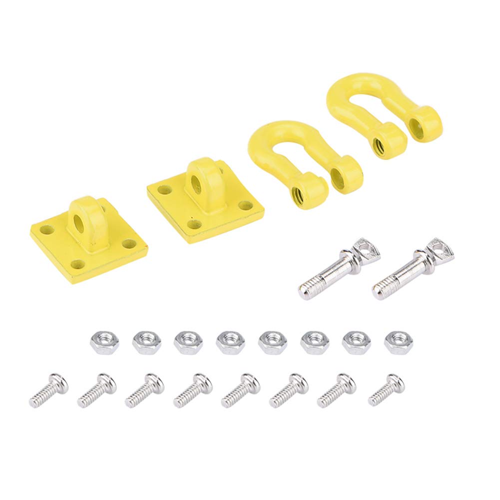 D90 Axial SCX10 RC -Anhängerhaken - Langlebige Aluminiumlegierung Perfekt Zum Klettern von Autos 2pcs Set Schwarz/Gelb (Yellow) von Alomejor