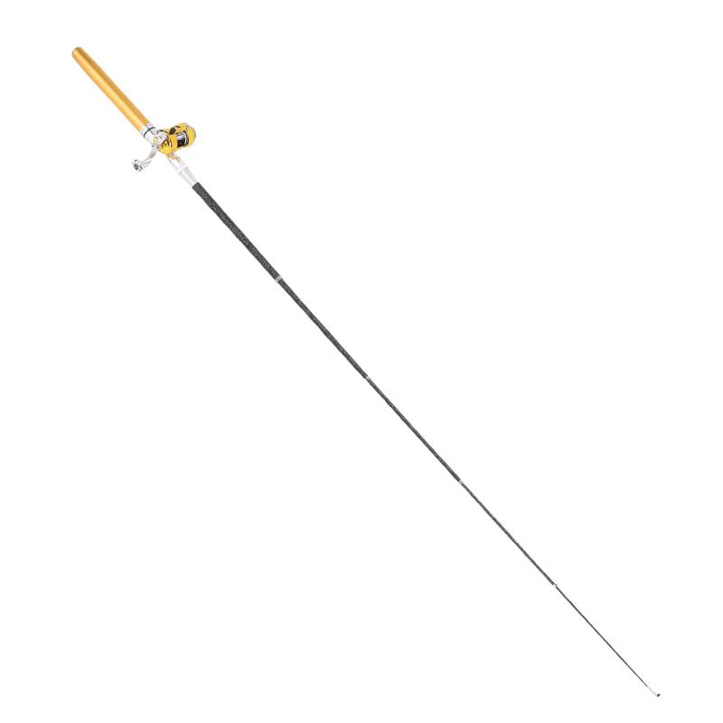 Stiftfischereisen, Leichte Taschenfischereisen mit Einer Rolle, 21 Cm, Hochfache Materialien, Modes Statement Design für Enthusiasten (Golden) von Alomejor