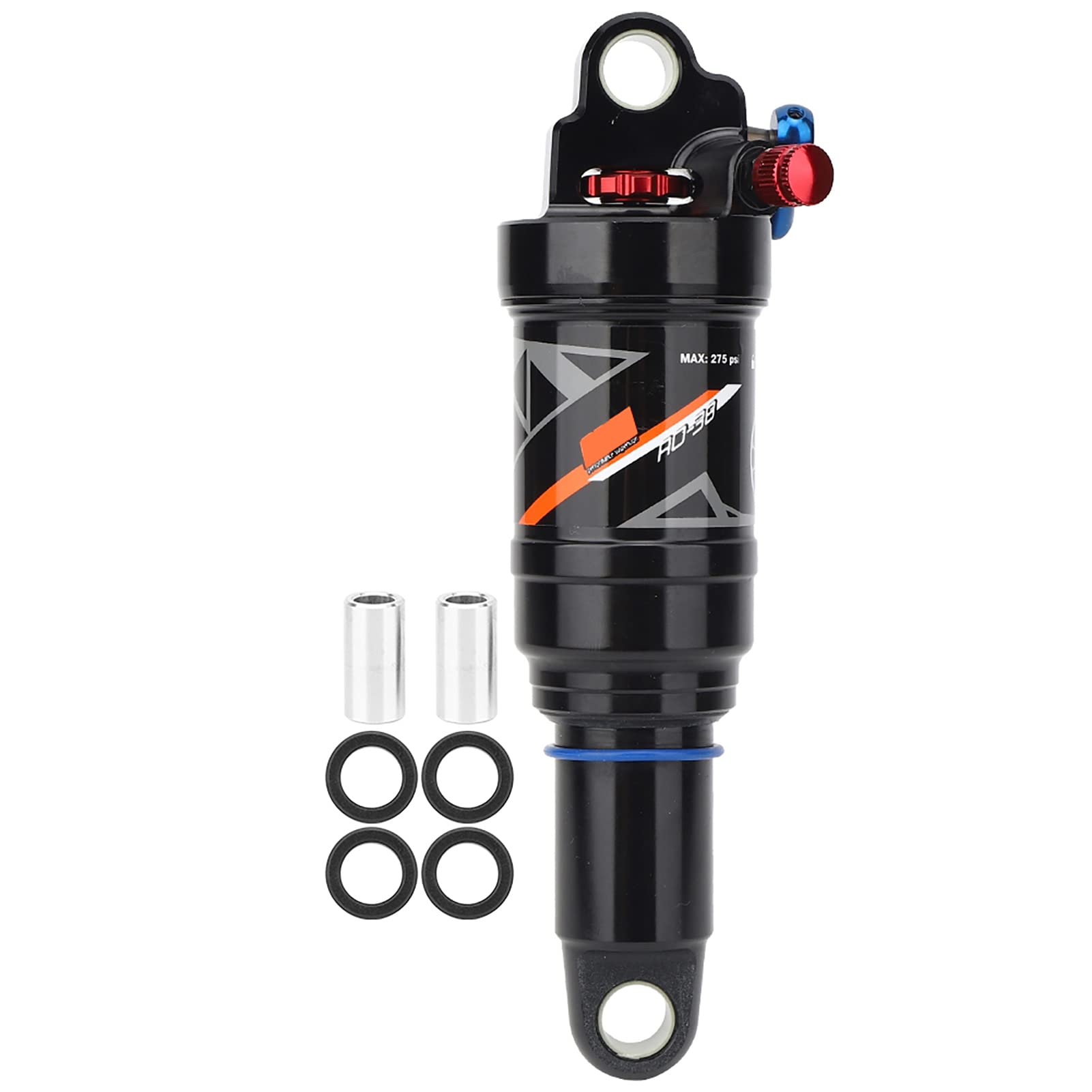 Stoßdämpfer des Mountain Bike Heckrahmens für Harte Straßen, Manueller Steuerung Einstellbarer Luftdruck für Alle Radfahrer, Aluminiummaterialien, 3 Größen Verfügbar (165MM) von Alomejor