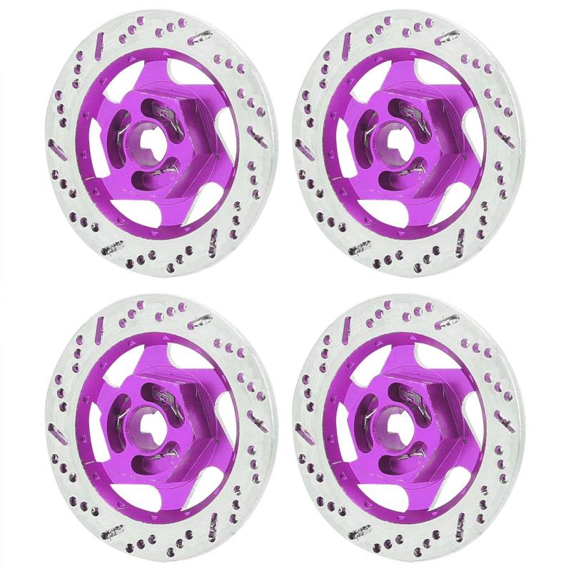 Universelle Dauerlieferung Aluminium -Legierung RC -Autobremsscheibe für 1/10 Fernbedienungsauto, Antirust 4pcs Metal Hex Adapter für RC, Suvclimbing Enthusiast, 31 Mm/1,2 Zoll, 4 X Bremsscheibe, von Alomejor
