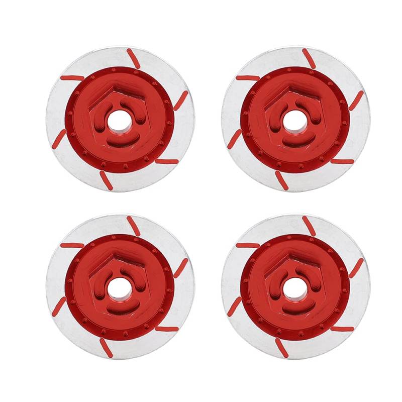 Verbessertes Aluminium -Leichtmetall -Bremsbremsscheiben Paket für 94123/R31 1/10 RC Auto, Nicht Leitete Bremsoberfläche, Nachhaltige und Deformationsresistente, 4st Dübel Inklusive (Rot) von Alomejor
