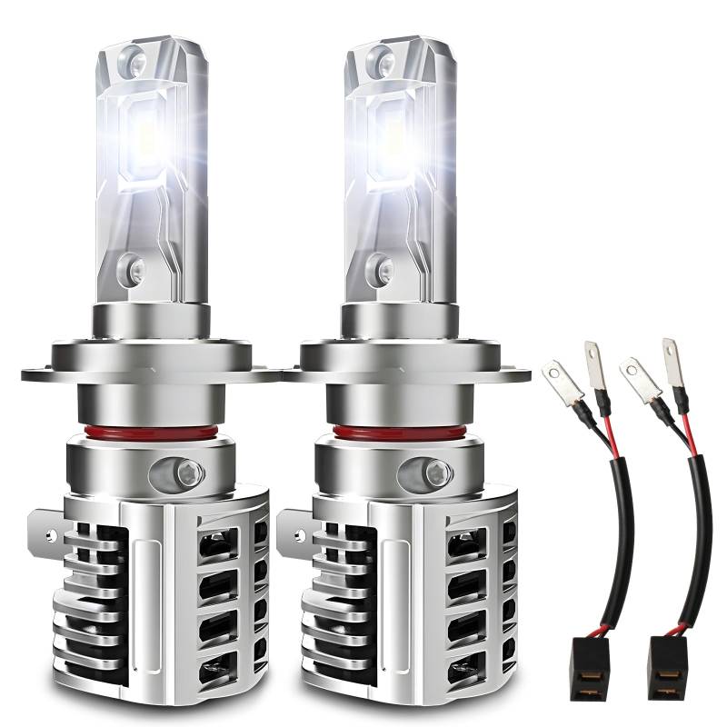 2 Stücke H7 Halogen Lampen 24000LM 6000K Xenon Weiß Abblendlicht und Fernlicht Halogen-Scheinwerferlampe von Alopee