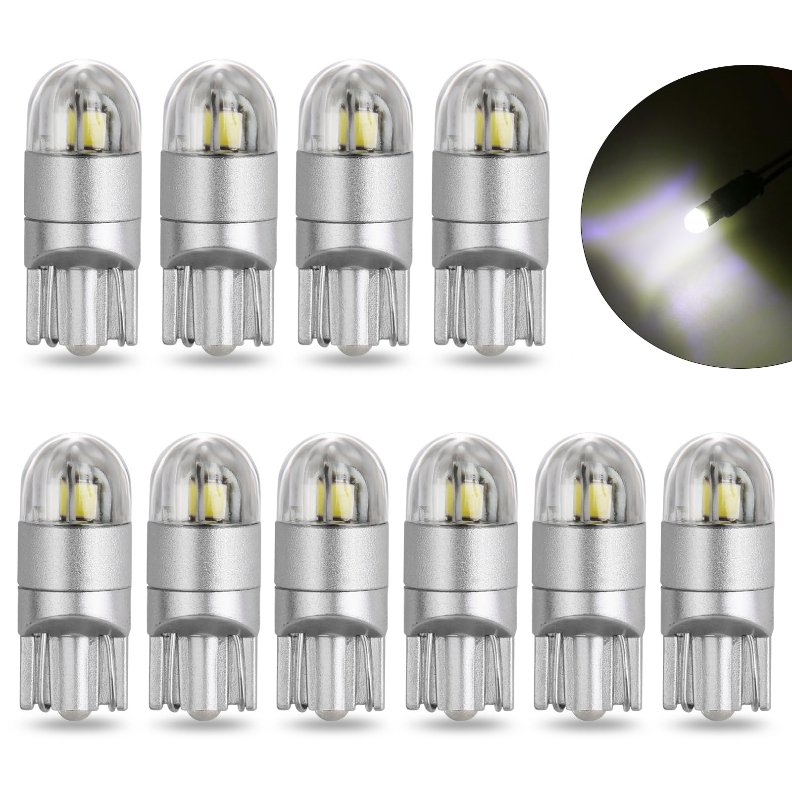 Alopee 10 Stück 501 Glühbirne, 194 weiße Glühbirne, 12V Boot Wohnmobil Leselampe Solarlicht Ersatzbirne Alopee 10 Stück 501 Glühbirne, 194 weiße Glühbirne, 12V Boot Wohnmobil Leselampe Solarlicht Ersatzbirne von Alopee