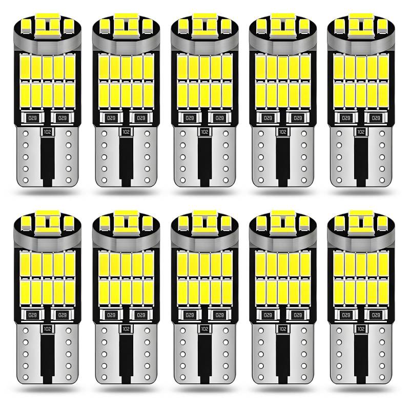 Alopee 501 10 Stück Glühbirne, 501weiße Glühbirne, 12V Boot Wohnmobil Leselampe Solarlicht Ersatzbirne von Alopee