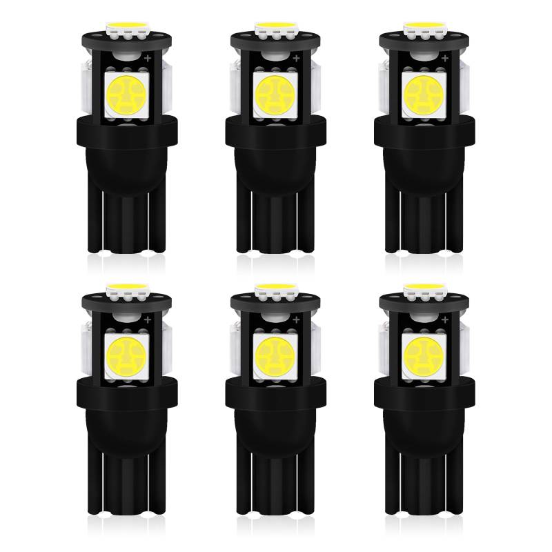 Alopee 6 Stück Birne,501 194 Weiß Glühbirne, 12VBoot Camper Kofferraumlicht Glühbirne von Alopee