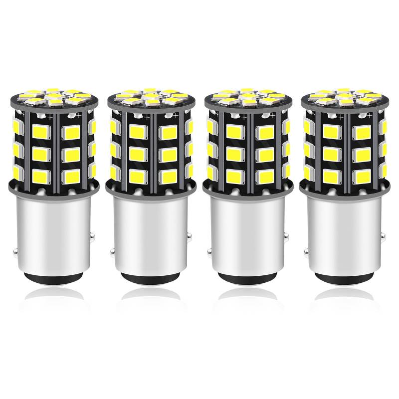 Alopee 4 Stück Auto Beleuchtung, Auto Innenbeleuchtung, Weiß, 12-24VDC/AC, 1W, Innenraumbeleuchtung Birne, Einfach zu Verwenden von Alopee