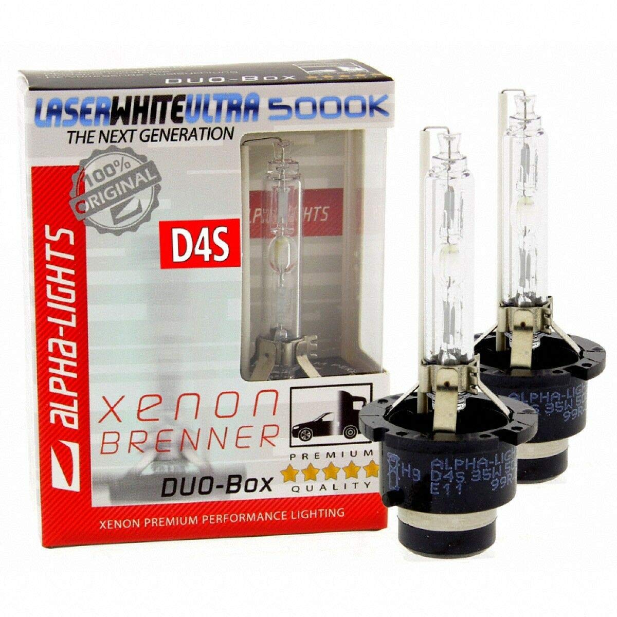 ALPHA-Lights Laser White Ultra D4S 5000K Xenon Brenner 35W 2 Lampen DUO-Set ALPHA-Lights Laser White Ultra D4S 5000K Xenon Brenner 35W 2 Lampen DUO-Set von Alpha-Lights