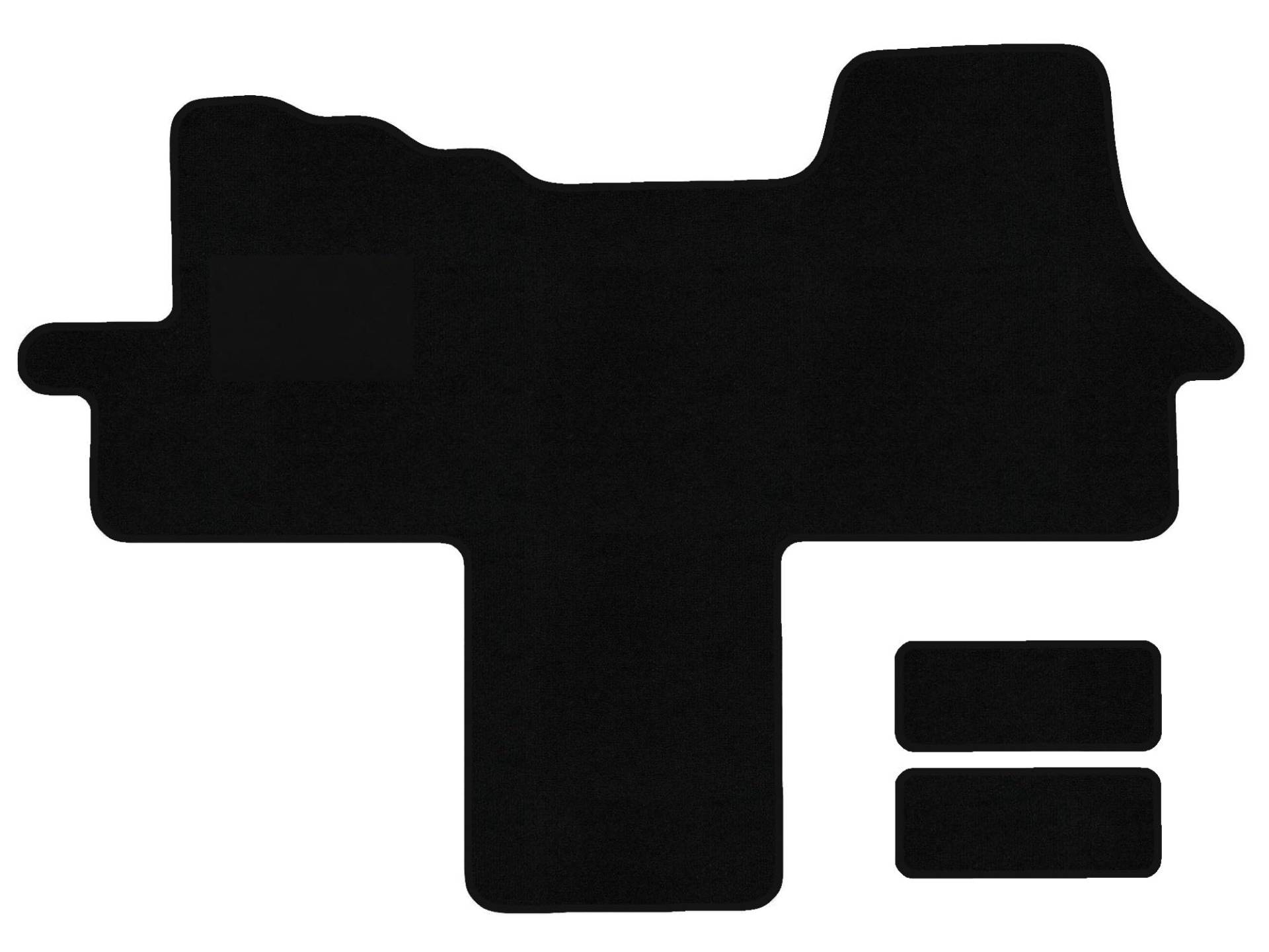 Fußmatten passend für Peugeot Boxer Typ alle Sitzvarianten (Baujahr 2006-2024), Deluxe schwarz | 1-TLG + 2 Trittstufenmatten | Umrandung schwarz von Alpha-Tex Produktions- und Handels GmbH