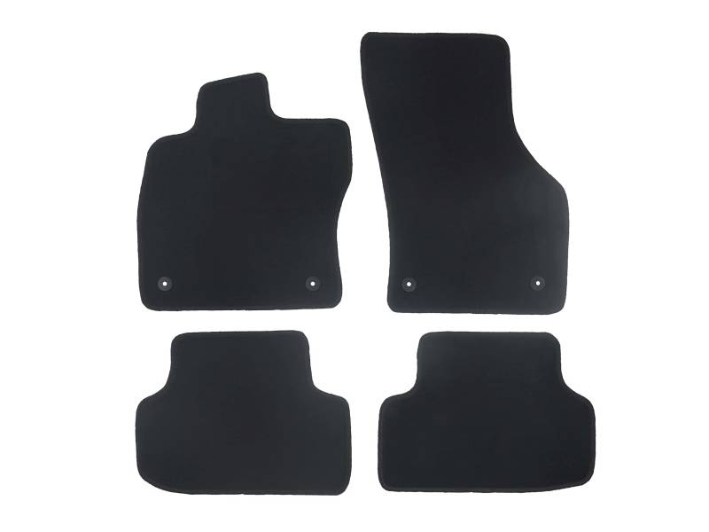 Alpha-Tex Fußmatten-Set für Seat Leon, Typ 5F (Baujahr 2012-2020), Hit schwarz | 4-TLG | Umrandung dunkelblau von Alpha-Tex Produktions- und Handels GmbH