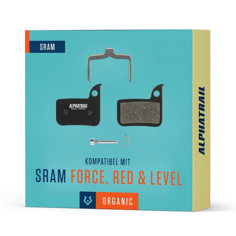 Rennrad Bremsbeläge für SRAM Red Apex Rival Force Rival Level Ultimate TLM Bremsen I Hochleistungs-Resin I Langlebig & passgenau für Rennräder I 1 Paar organische Scheibenbremsbeläge von Alphatrail