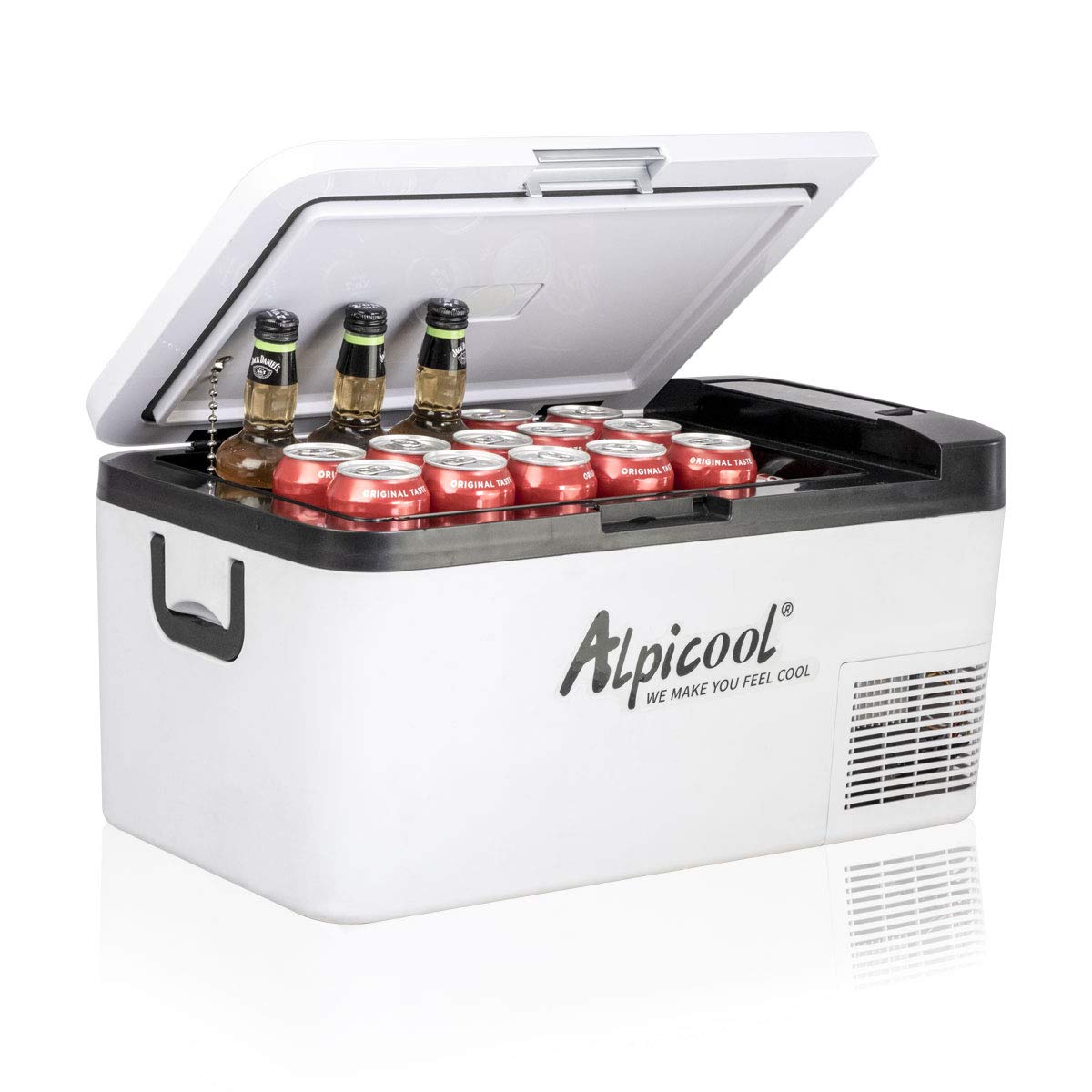 Alpicool K18 18 Liter Kühlbox Klein Elektrische Mini Kühlschrank Gefrierbox 12v mit USB Anschluss für Auto, Lkw, Boot, RV und Steckdose, -20℃-20℃ von Alpicool