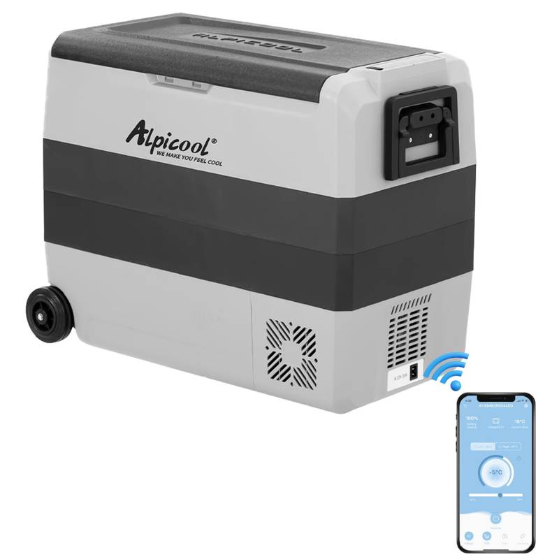 Alpicool T60 60L Kompressor Kühlbox 12V tragbarer Kühlschrank elektrische Gefrierbox klein Gefrierschrank für Auto camping, Lkw, Boot und Steckdose mit USB-Anschluss, -20℃ bis 20℃ von Alpicool