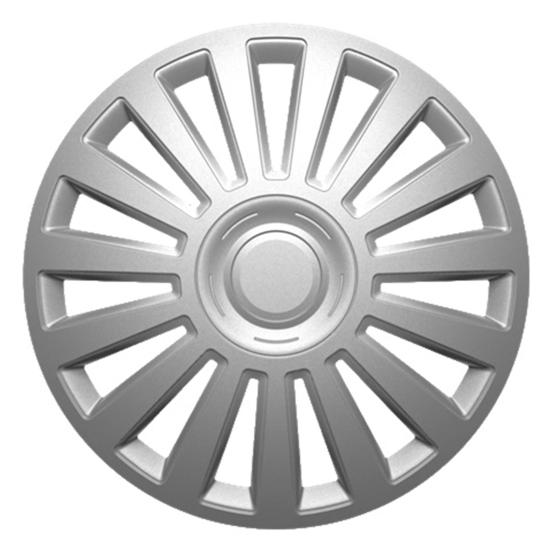 Alpin 67813 Radzierblenden-Set 16 Zoll (40.64 cm), Modell Mugello, silber - 4-er Set von Alpin