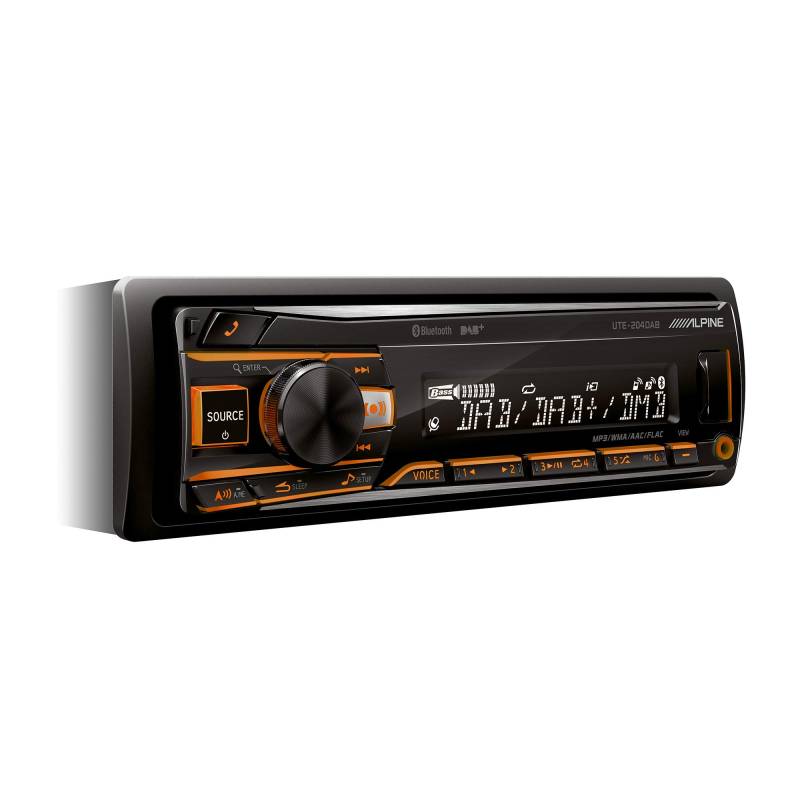 UTE-204DAB - Digitalradio mit DAB+ und Bluetooth, Schwarz (RGB Beleuchtung) von Alpine Electronics