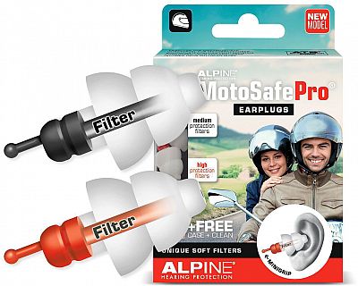 Alpine MotoSafe PRO, Gehörschutz - Rot/Weiß von Alpine