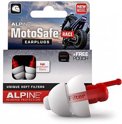 Alpine MotoSafe RACE, Gehörschutz - Rot/Weiß von Alpine