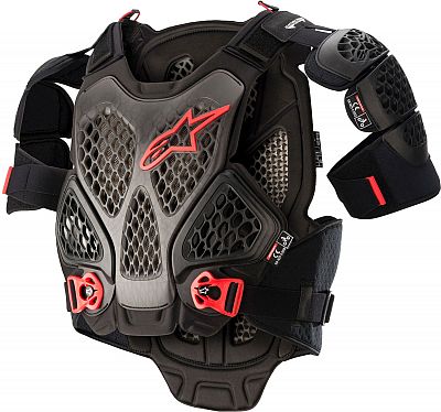 Alpinestars A-6, Protektorenweste - Schwarz/Dunkelgrau/Rot - XS/S von Alpinestars