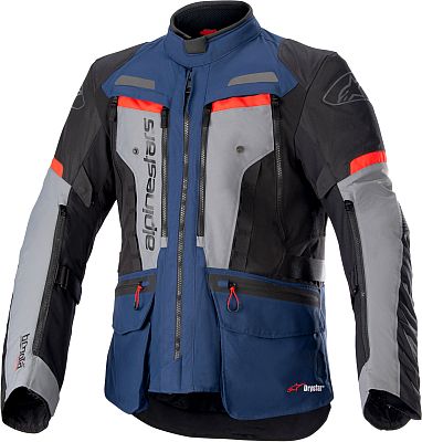 Alpinestars Bogotá Pro, Textiljacke Drystar - Dunkelblau/Schwarz/Grau/Hellrot - M von Alpinestars