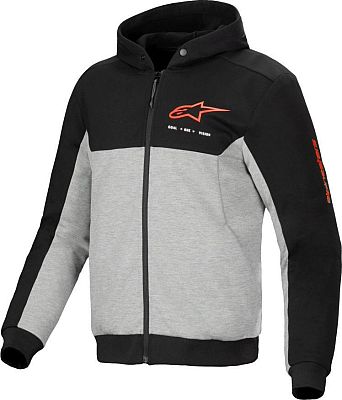 Alpinestars Chrome V2, Kapuzenjacke - Schwarz/Grau/Neon-Rot - XXL von Alpinestars