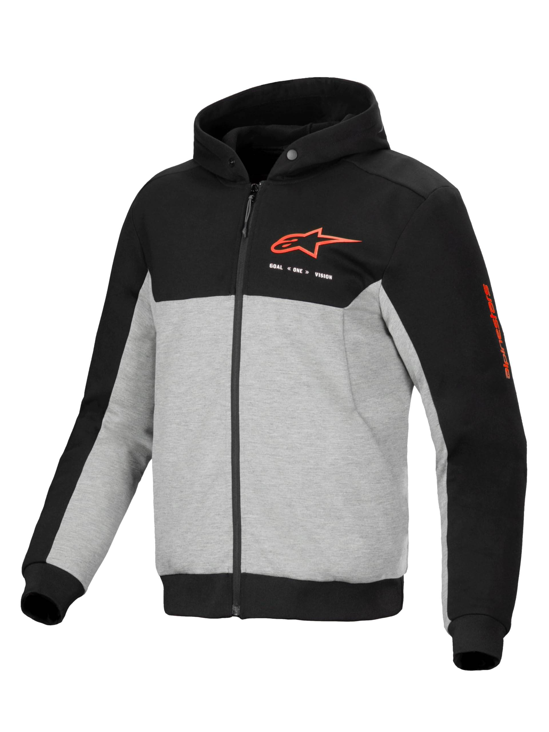Alpinestars Chrome V2 Sport Hoodie Black Grey Heather Red Fluo Kapuzen Motorrad Jacke, XXL Alpinestars Chrome V2 Sport Hoodie Black Grey Heather Red Fluo Kapuzen Motorrad Jacke, XXL von Alpinestars