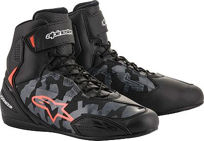 Alpinestars Faster 3, Kurzstiefel - Schwarz/Grau/Grau/Neon-Rot - 10 von Alpinestars