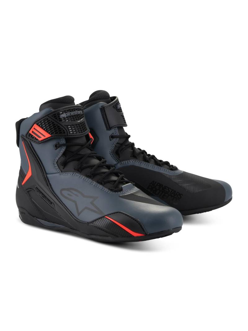 Alpinestars Faster 4 Herren Motorrad Schuhe Schwarz Grau Rot Fluo, 43.5 Eu = 10.5 von Alpinestars