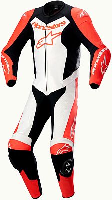 Alpinestars GP Force Lurv, Lederkombi 1tlg. perforiert - Neon-Rot/Weiß/Schwarz - 54 von Alpinestars