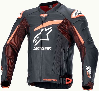 Alpinestars GP Plus R V4 Rideknit, Lederjacke perforiert - Schwarz/Neon-Rot/Weiß - 52 von Alpinestars