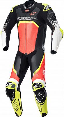 Alpinestars GP Tech V4, Lederkombi 1tlg. perforiert - Schwarz/Neon-Rot/Neon-Gelb - 46 von Alpinestars