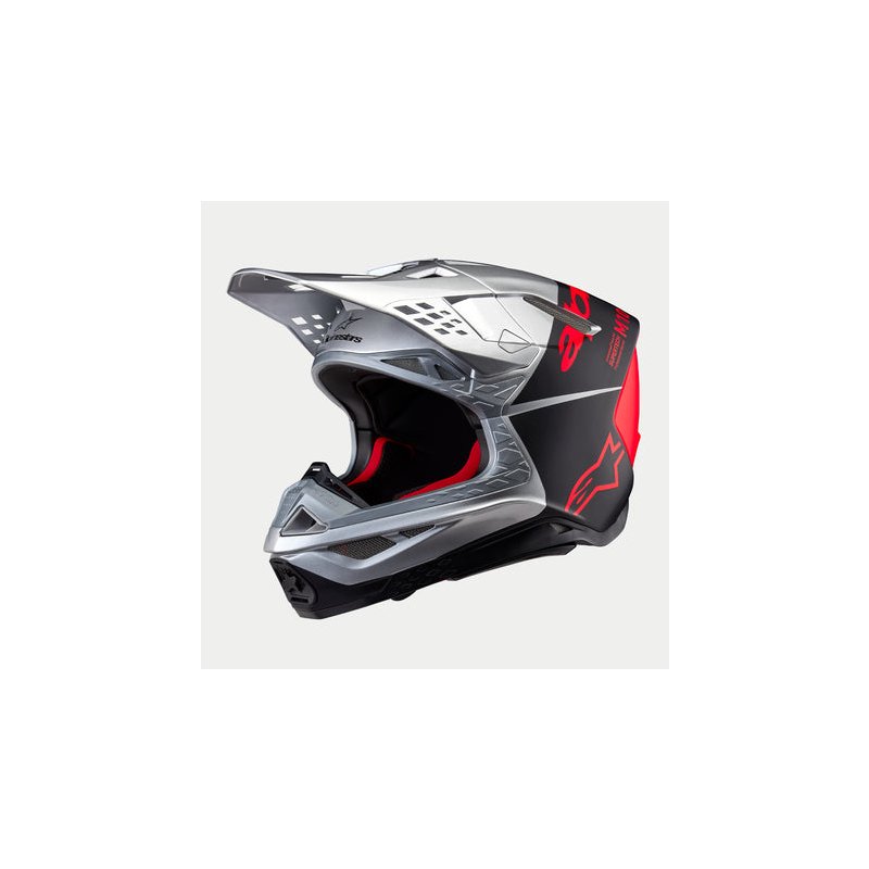 Alpinestars Helm Sm10 Flood Silver/Black/Orange Fluo Matte & Glossy M von Alpinestars