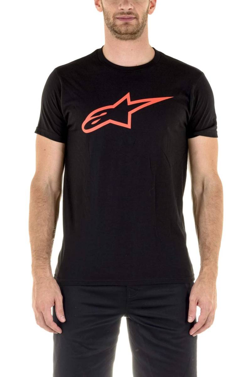 Alpinestars Heritage Blaze Tee - Herren T-Shirt, Sportlicher Kurzarmshirt, Körperbetonter Schnitt, Outdoor Sportswear , BLACK/RED , S von Alpinestars