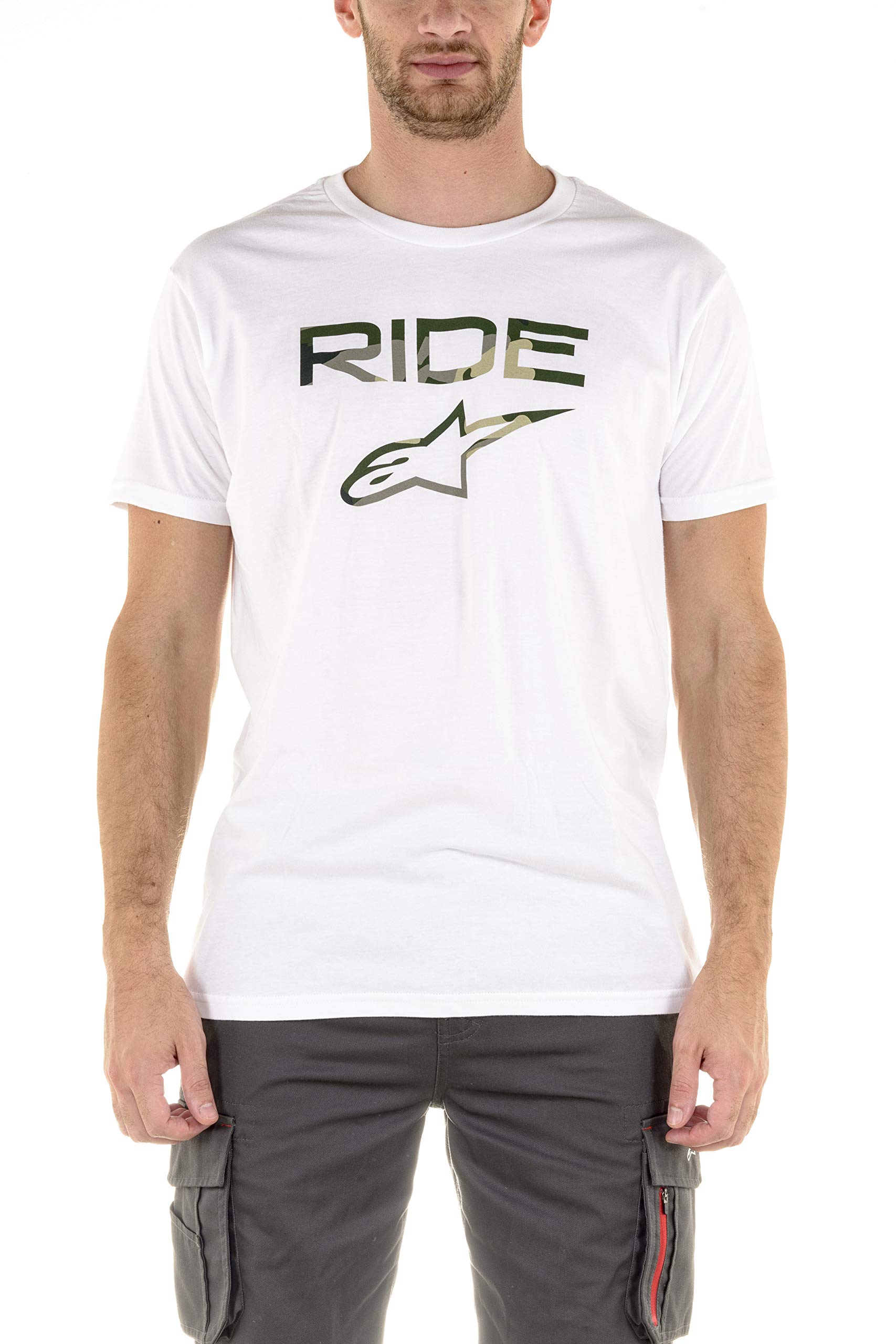 Alpinestars Herren Kurzarm-Logo T-Shirt moderner Schnitt, camo White, XL, 1119-72006 von Alpinestars