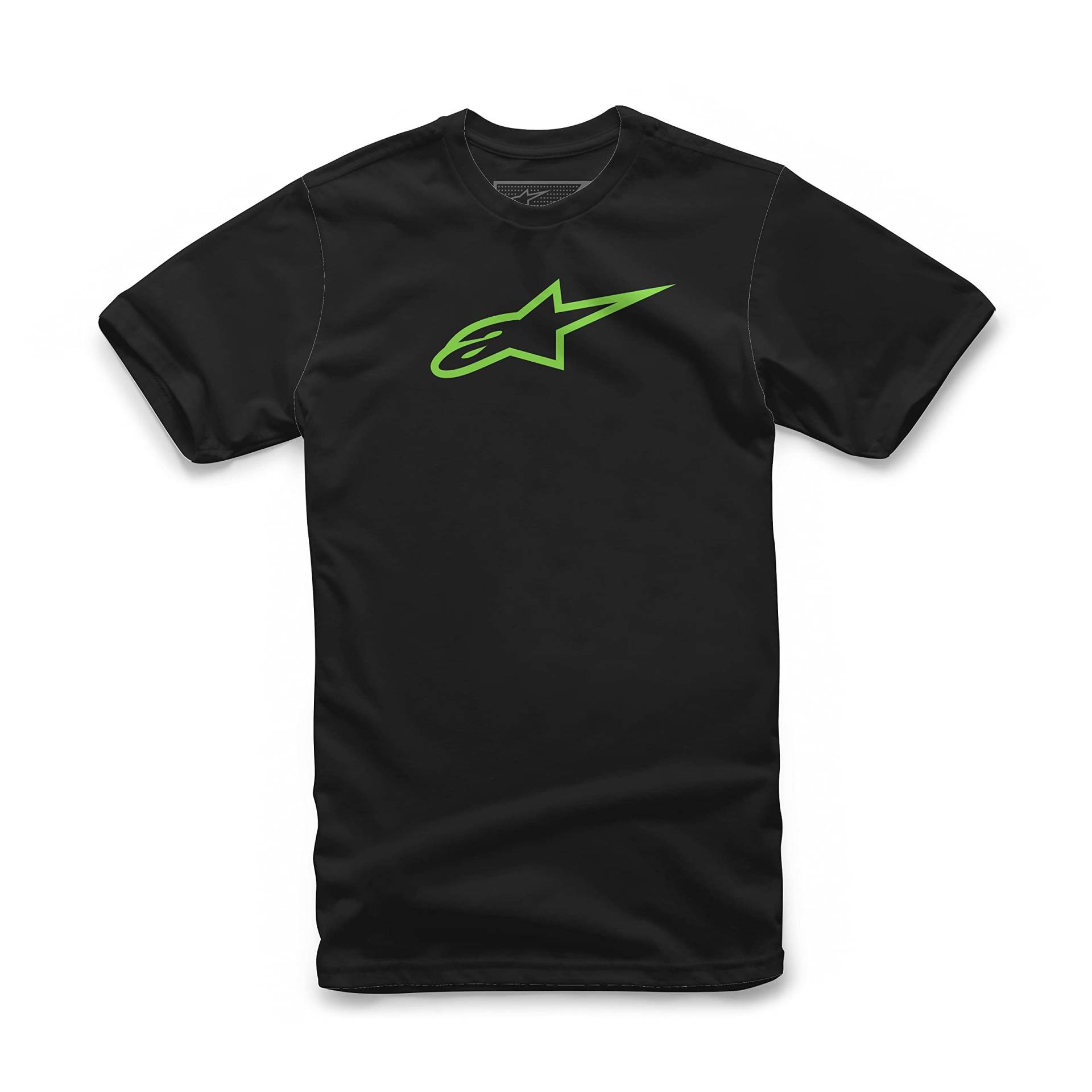 Alpinestars – Herren-T-Shirt mit kurzen Ärmeln und Rundhalsausschnitt, Farbe Schwarz (Schwarz/Grün), Größe S von Alpinestars