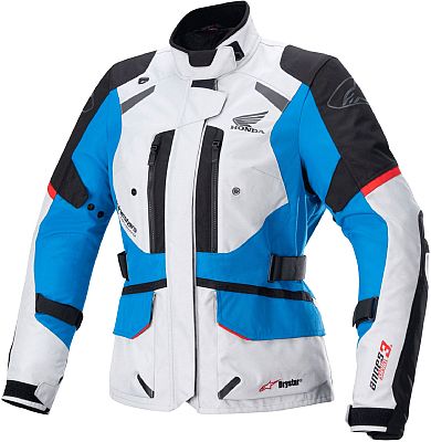 Alpinestars Honda Stella Andes V3, Textiljacke Drystar Damen - Hellgrau/Blau/Rot/Schwarz - M von Alpinestars