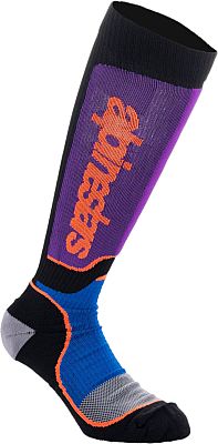 Alpinestars MX Plus, Socken - Schwarz/Blau/Lila - S von Alpinestars