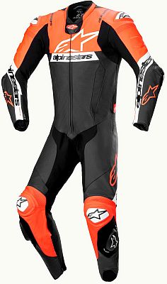 Alpinestars Missile V2 Ward, Lederkombi 1tlg. - Schwarz/Neon-Rot/Weiß - 48 von Alpinestars